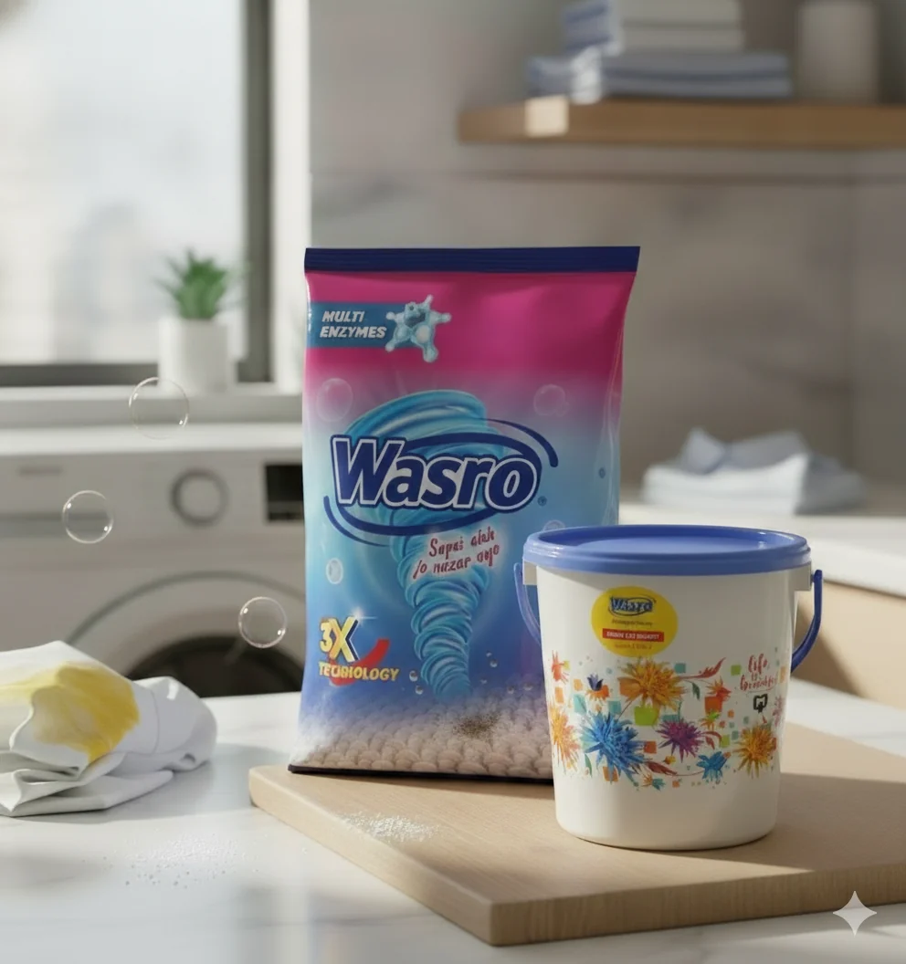 Wasro Detergent Powder 2kg with free bucket or tub